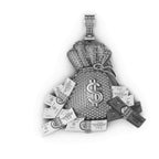 Money Bag Diamond Pendant 14k Solid Gold - 1.65 CTW