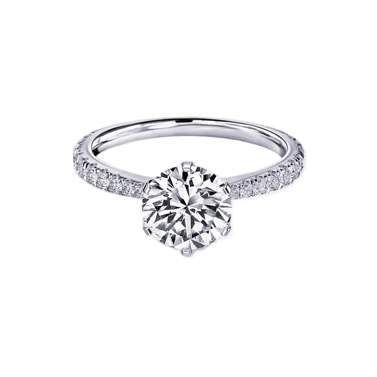 Round Brilliant Micro Set Engagement Ring