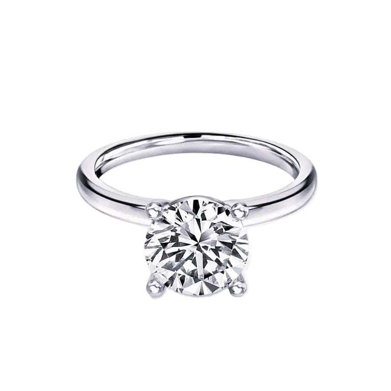 Two Tone Round Solitaire Engagement Ring
