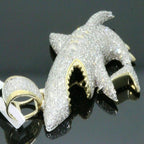Shark Diamond Pendant 14k Solid Gold - 1.35 CTW