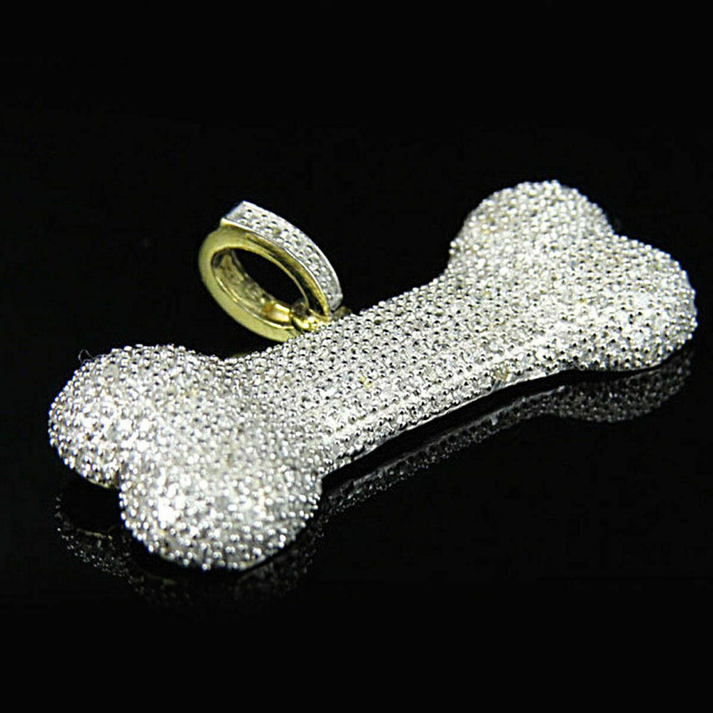 Bone Diamond Pendant 10k Solid Gold - 1.43 CTW