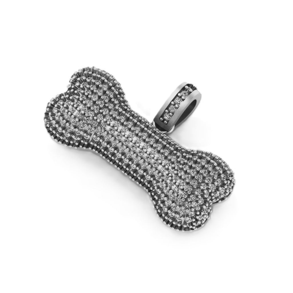Bone Diamond Pendant 10k Solid Gold - 1.43 CTW