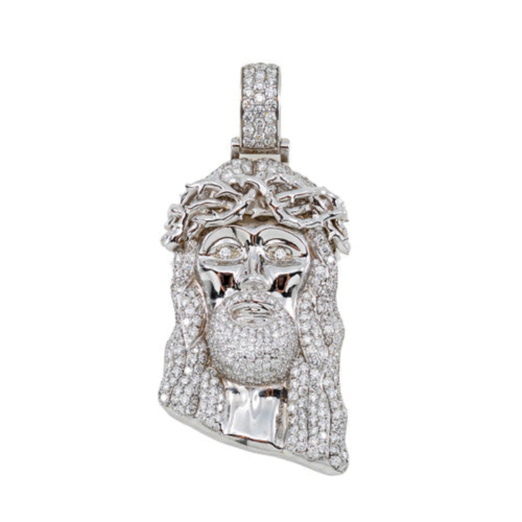 Jesus Diamond Pendant 925 silver - 6.30 CTW