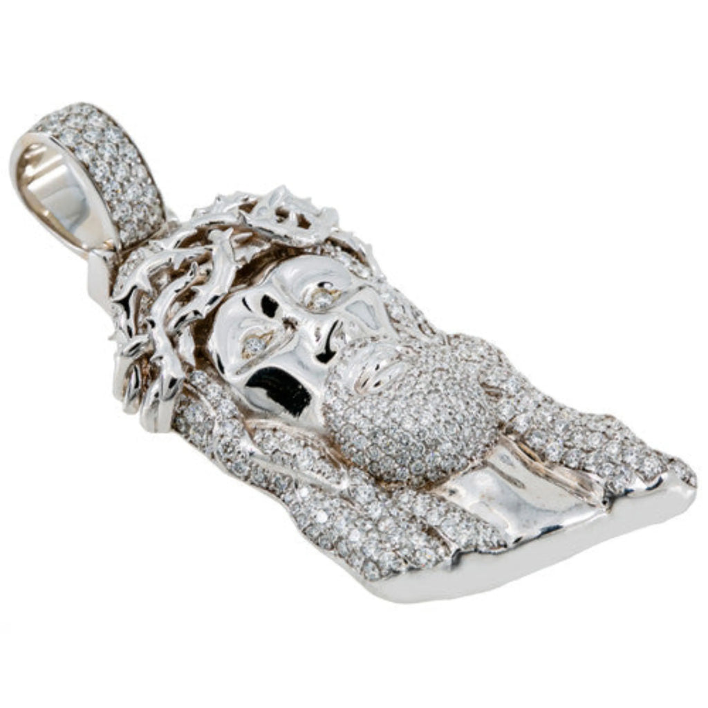 Jesus Diamond Pendant 925 silver - 6.30 CTW