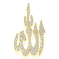 Allah Arabic Diamond Pendant 14K Solid Gold - 1.75 CTW