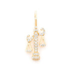 Balance Scale Diamond Pendant 14K Solid Gold - 0.50 CTW