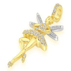 Ballerina Wings VVS Diamond Pendant 14K Solid Gold - 1.00 CTW