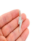 Lightning Bolt Diamond Pendant 14K Solid Gold - 1.25 CTW