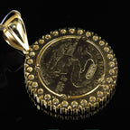 Small Liberty Logo Pendant 14K Solid gold - 1.02 CTW