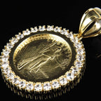 Small Liberty Logo Pendant 14K Solid gold - 1.02 CTW