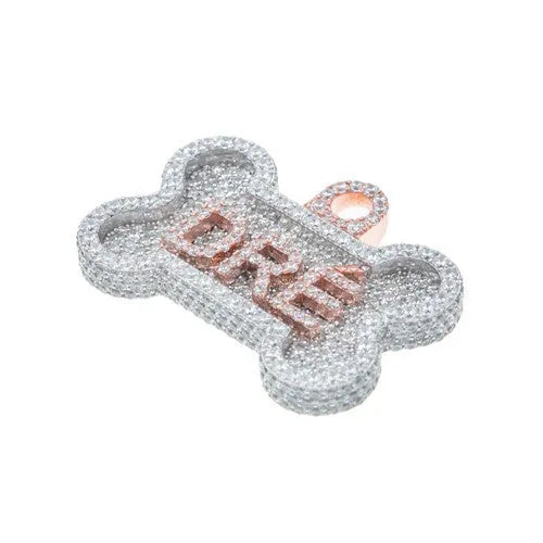 Custom Dog Tag 10K Solid Gold Pendant - 6.00 CTW