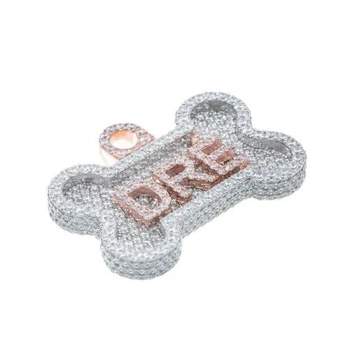 Custom Dog Tag 10K Solid Gold Pendant - 6.00 CTW