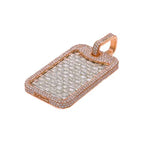 Emerald Cut Diamond Dog Tag Pendant - 18.5 CTW