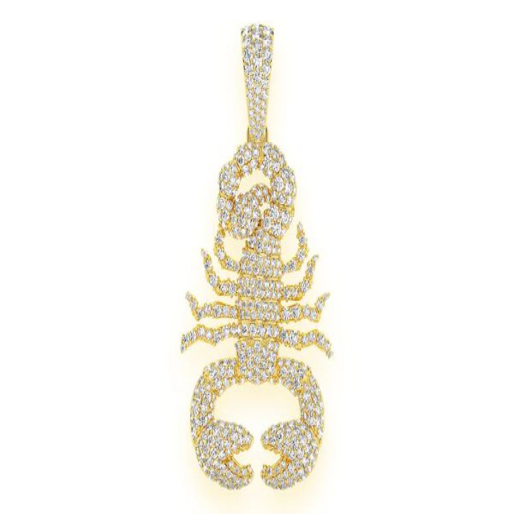 Scorpion Diamond Pendant 14K Solid Gold - 3.4 CTW