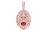 Large Gorilla Head 925 Silver Pendant