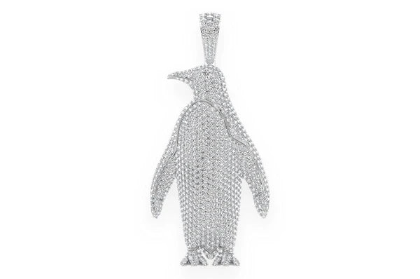 Penguin Diamond Pendant 14K Solid Gold - 16.25 CTW