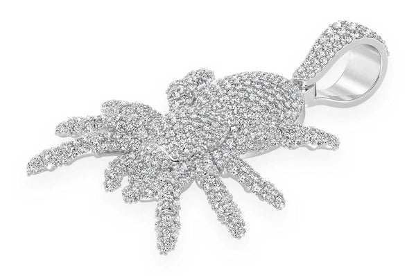 Spider Crawling Diamond Pendant 14K Solid Gold - 4.00 CTW