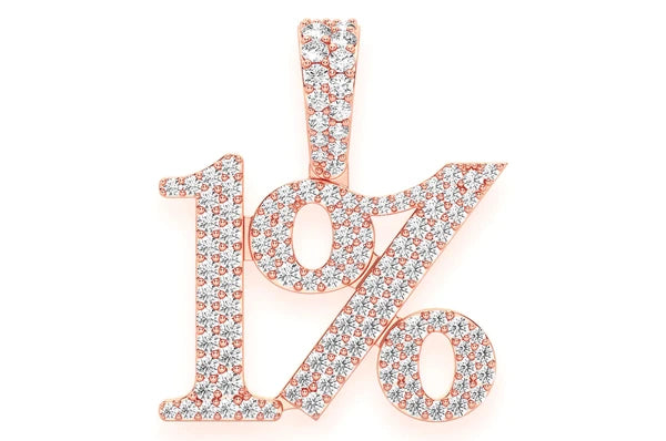 Top 1 Percent Diamond Pendant 14K Solid Gold - 1.10 CTW