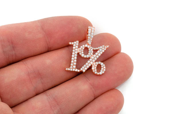 Top 1 Percent Diamond Pendant 14K Solid Gold - 1.10 CTW