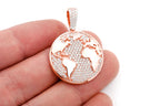 Globe Diamond Pendant 14K Solid Gold - 4.00 CTW