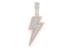 Lightning Bolt Diamond Pendant 14K Solid Gold - 0.4 CTW