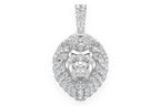 Lion Head Diamond Pendant 14K Solid Gold - 0.50 CTW