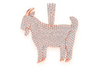 Standing Goat Diamond Pendant 14k Solid Gold - 4.00 CTW