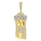 Jesus of Nazareth Diamond Pendant 14K Solid Gold - 6.00 CTW