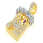 Jesus of Nazareth Diamond Pendant 14K Solid Gold - 6.00 CTW