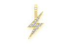Lightning Bolt Diamond Pendant 14k Solid Gold - 0.15 CTW
