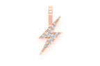 Lightning Bolt Diamond Pendant 14k Solid Gold - 0.15 CTW