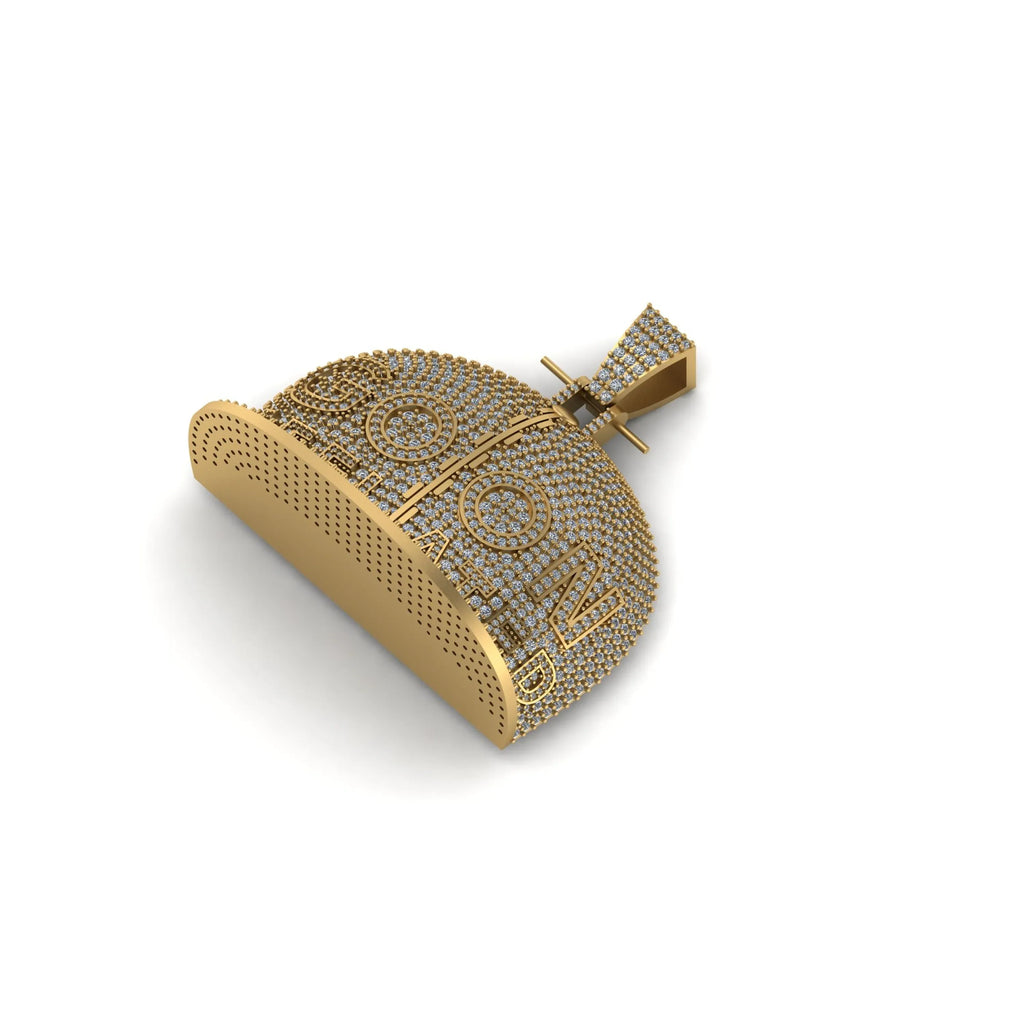 Custom Letter Diamond Pendant 14K Solid Gold - 12.80 CTW