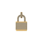 Lock Diamond Pendant 14k Solid Gold - 2.58 CTW