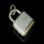 Lock Diamond Pendant 14k Solid Gold - 2.58 CTW