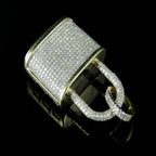 Lock Diamond Pendant 14k Solid Gold - 2.58 CTW