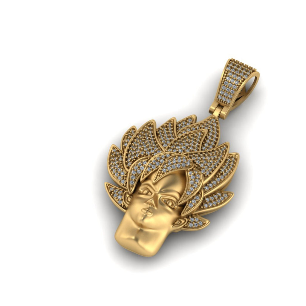 Goku Diamond Pendant 14K Solid Gold - 1.60 CTW