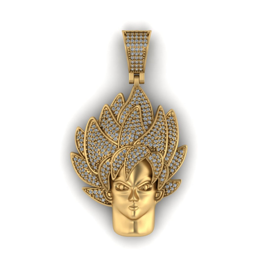 Goku Diamond Pendant 14K Solid Gold - 1.60 CTW