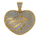 Personalized 14K solid Gold Heart Pendant Necklace - 5.80 CTW