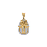 Custom 10K Gold Egyptian Two Tone Pharaoh Pendant For Gift to Him or Her