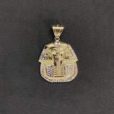 Custom 10K Gold Egyptian Two Tone Pharaoh Pendant For Gift to Him or Her