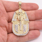 Custom 10K Gold Egyptian Two Tone Pharaoh Pendant For Gift to Him or Her
