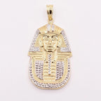 Custom 10K Gold Egyptian Two Tone Pharaoh Pendant For Gift to Him or Her