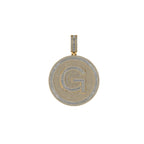 Men's Two-tone Letter Diamond Pendant - 14.88 CTW