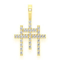 Triple Cross Pendant Moissanite Men's Jewelry- 0.5 CTW