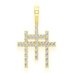 Triple Cross Pendant Moissanite Men's Jewelry- 0.5 CTW