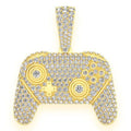 Video Game Controller Diamond Pendant 14k Solid Gold - 3.00 CTW