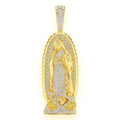 Virgini Of Guadalupe Diamond Pendant 14K Solid Gold - 5.50 CTW