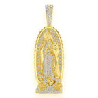 Virgini Of Guadalupe Diamond Pendant 14K Solid Gold - 5.50 CTW