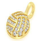 Volleyball Diamond Pendant 14k Solid Gold - 0.50 CTW