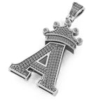 Custom Letter Crown Diamond Pendant 14K Solid Gold - 1.10 CTW